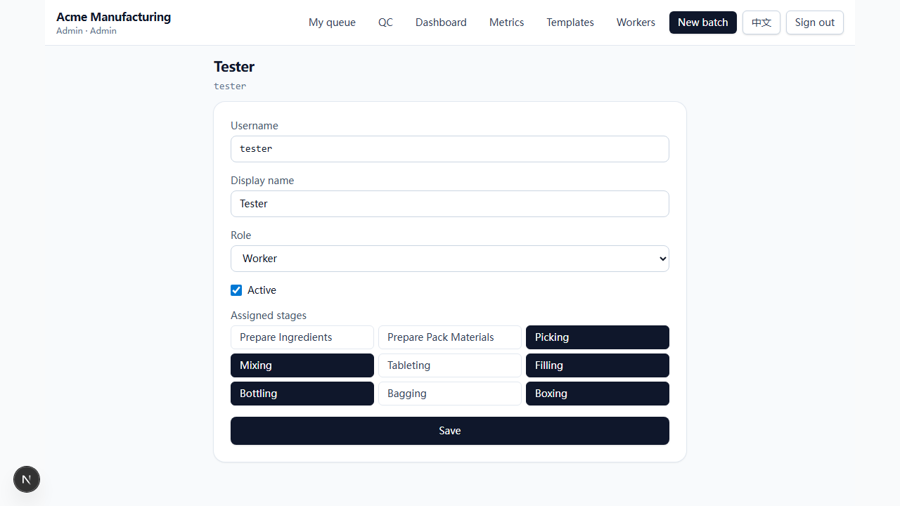 Worker form, Worker role