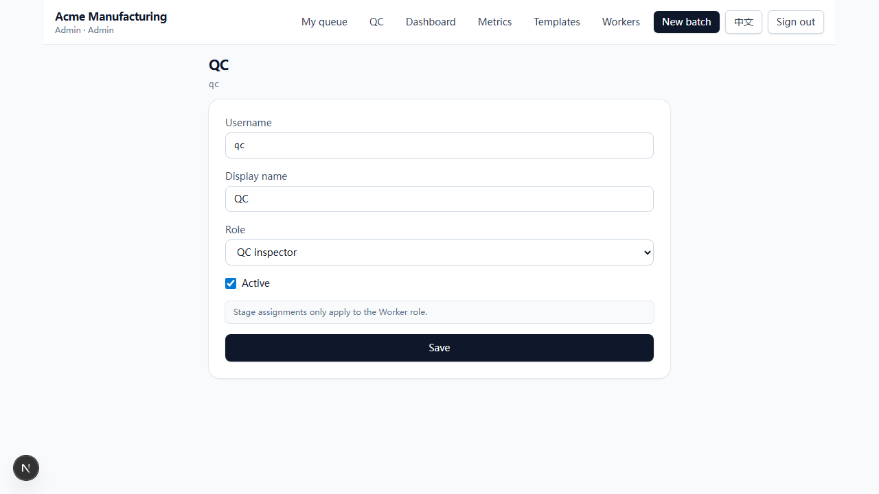 Worker form, non-worker role